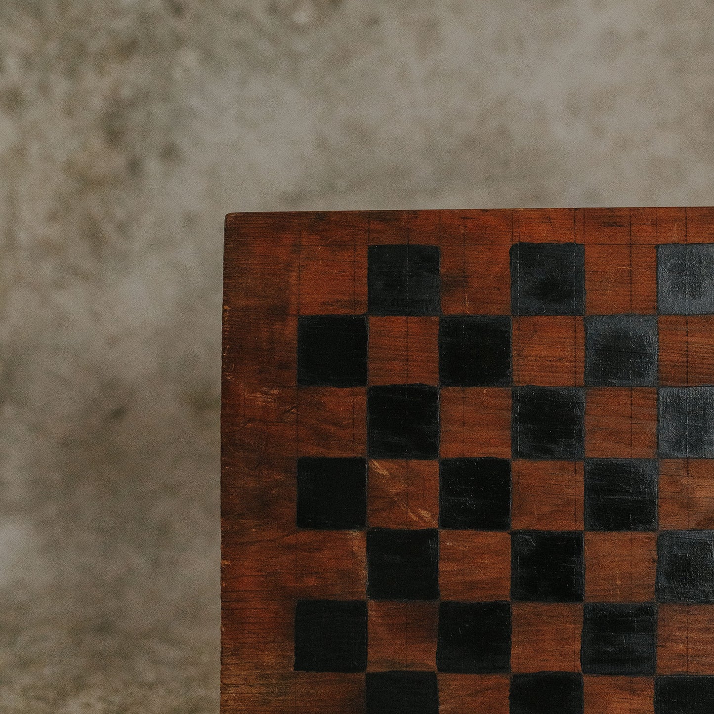 Antique Wooden Painted Checkerboard