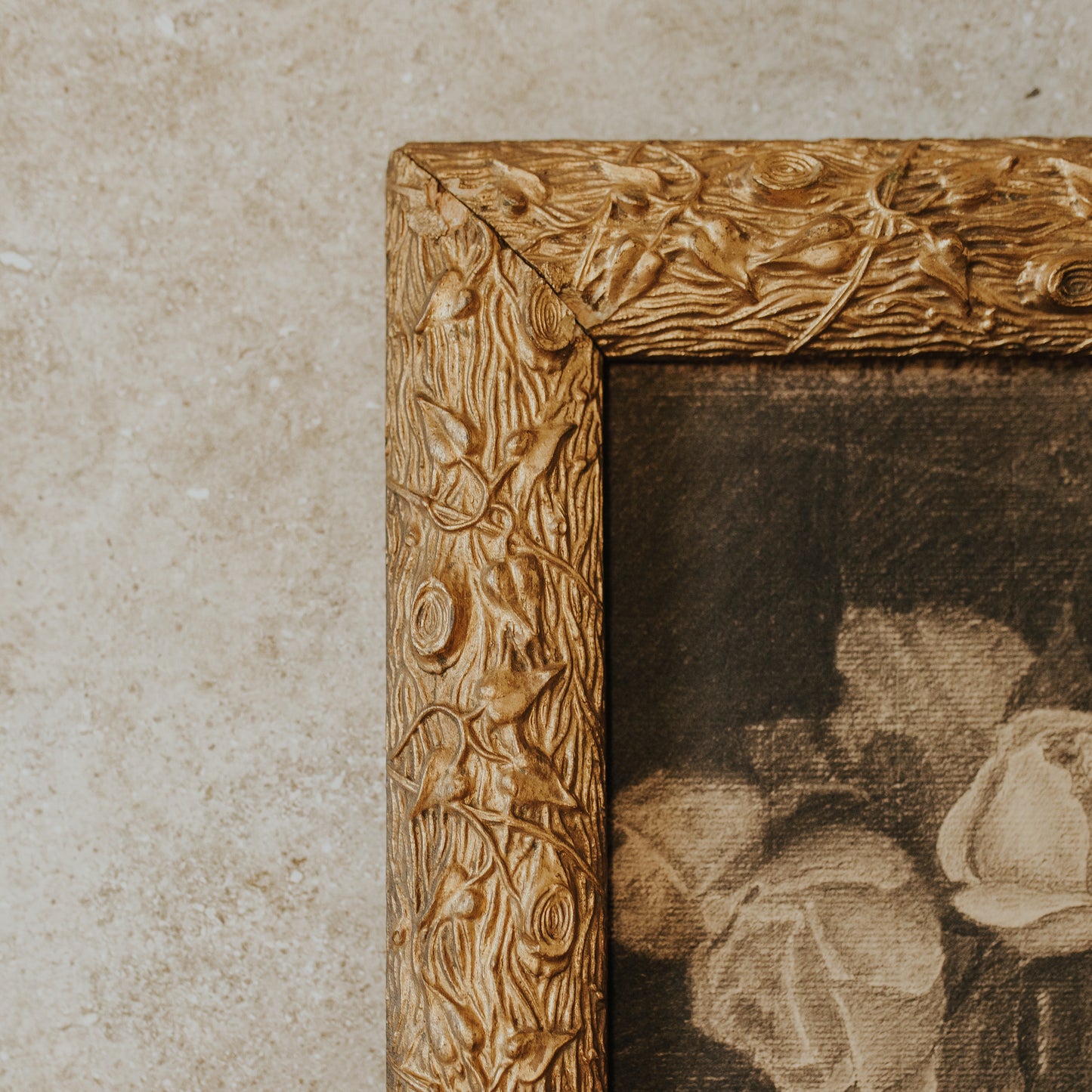 Antique Framed Charcoal Drawing