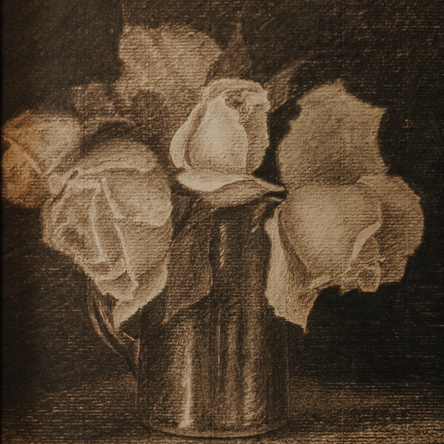 Antique Framed Charcoal Drawing