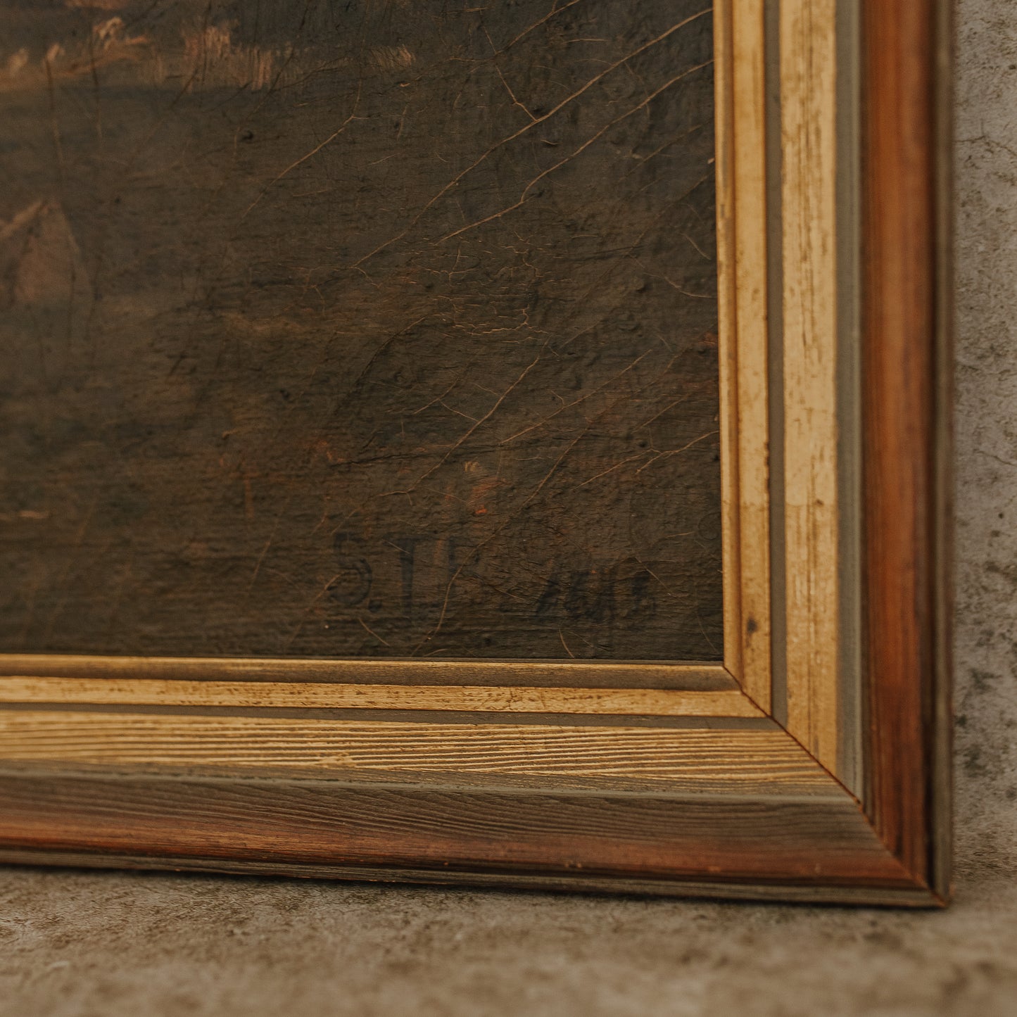 Antique 1888 Oil Painting on Canvas – Study After François B. de Blois