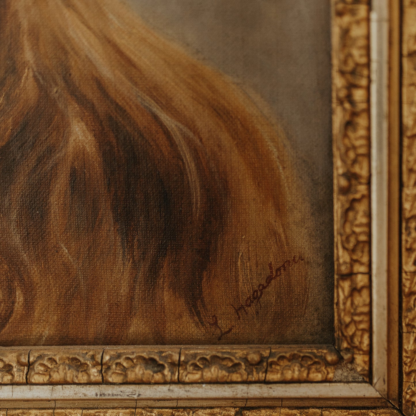 19c Bridal Oil Painting