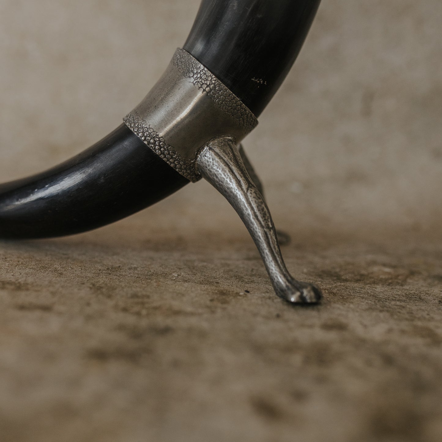 Norwegian Pewter Drinking Horn