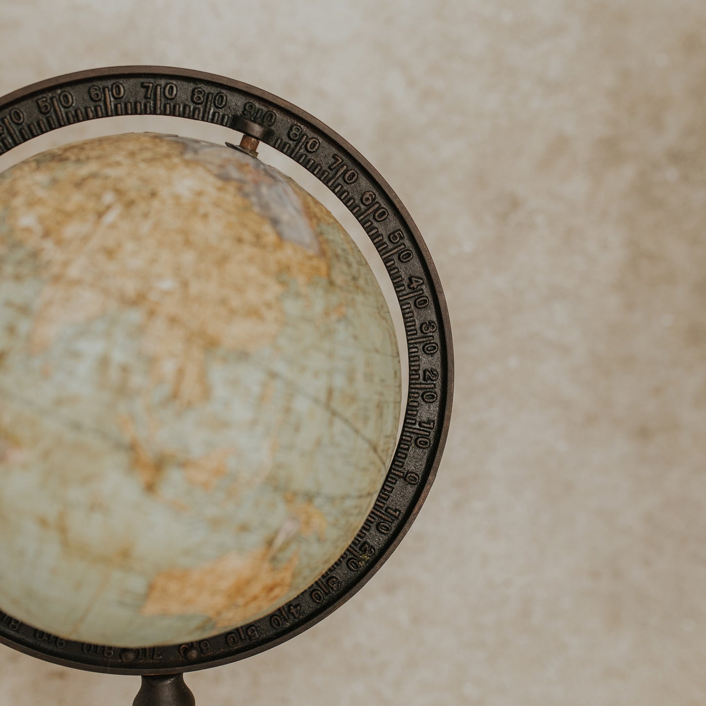 Antique Terrestrial Globe on Cast Iron Stand