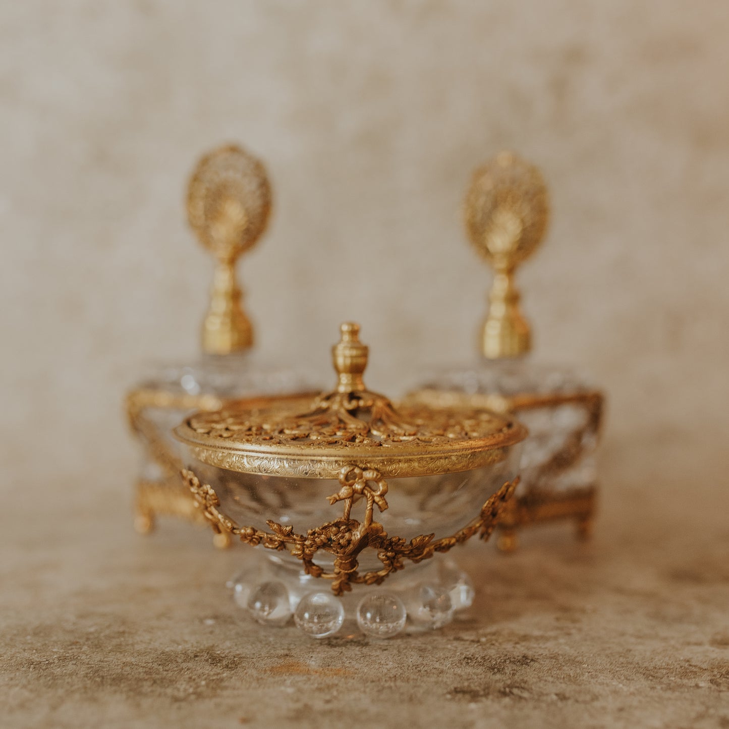 Crystal & Ormolu Vanity Set