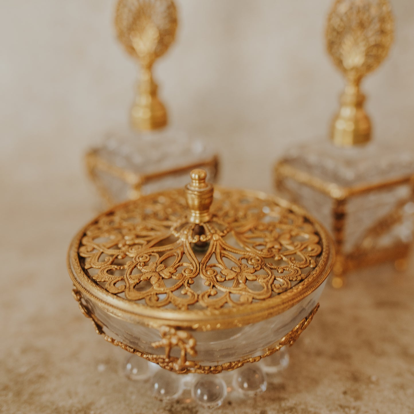 Crystal & Ormolu Vanity Set