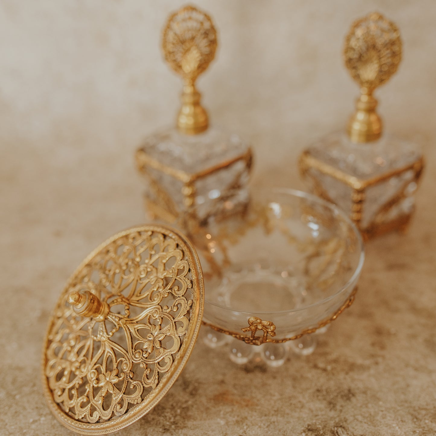 Crystal & Ormolu Vanity Set