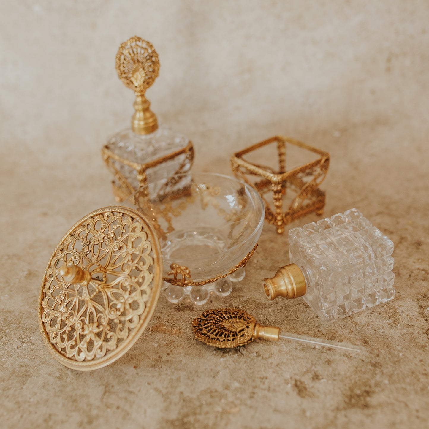 Crystal & Ormolu Vanity Set