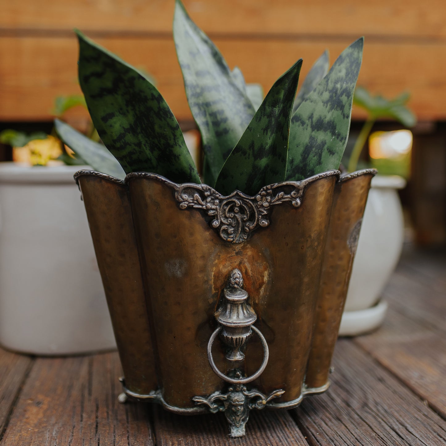 Antique Brass Jardiniere