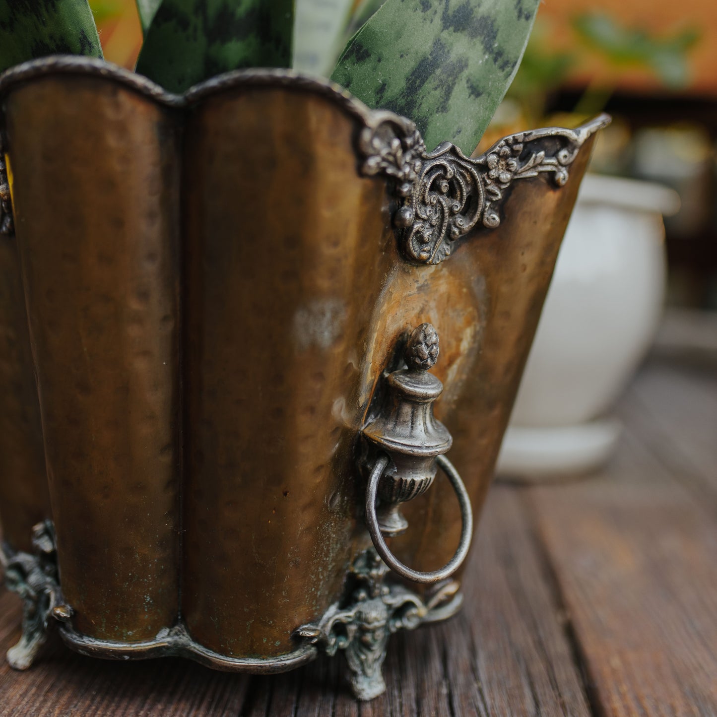 Antique Brass Jardiniere