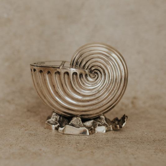 Silver-Plated Nautilus Shell-Shaped Spoon Warmer