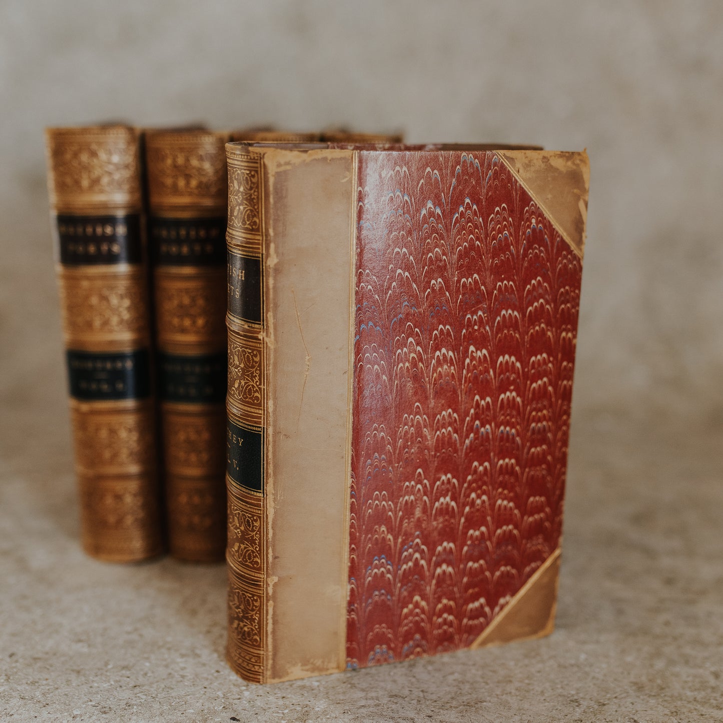 Antique Leather-Bound Set – The British Poets: Robert Southey (c. 1884, Complete in Five Volumes)