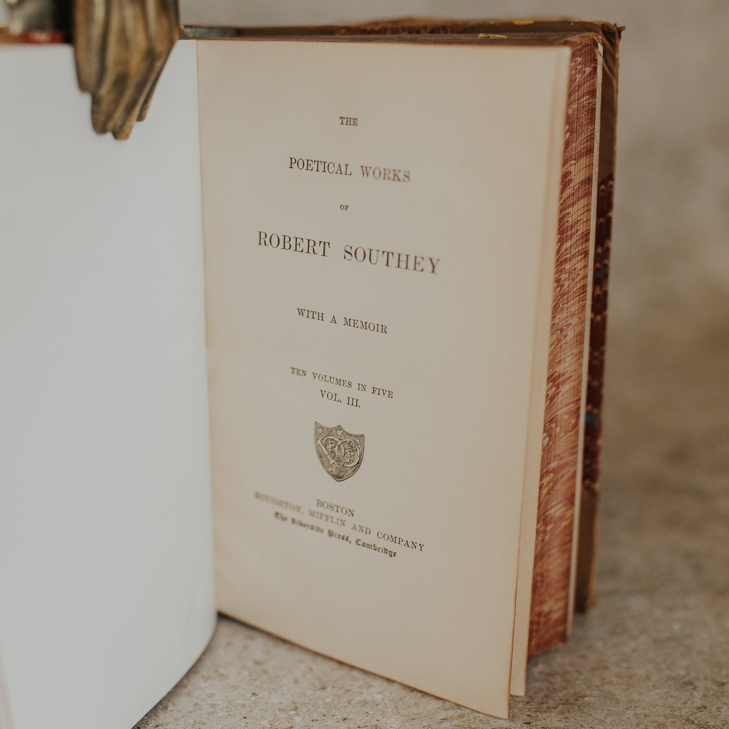 Antique Leather-Bound Set – The British Poets: Robert Southey (c. 1884, Complete in Five Volumes)