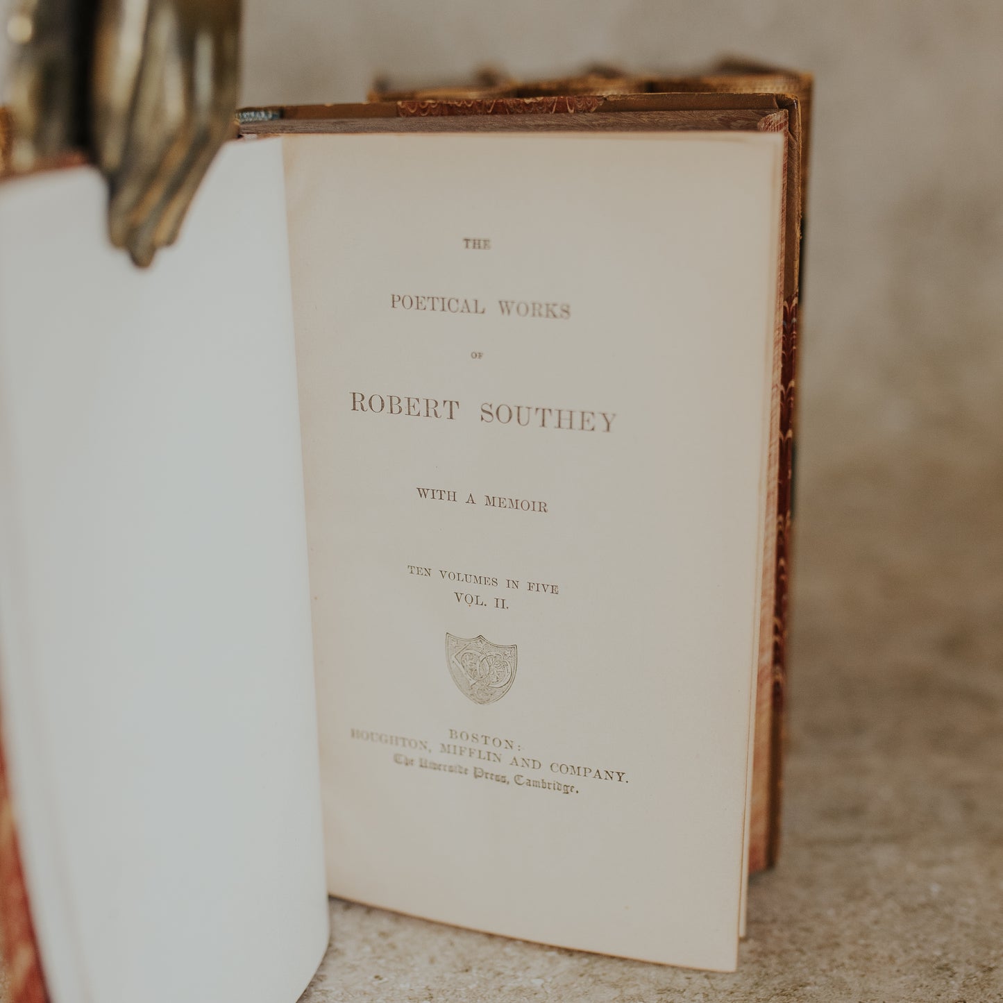 Antique Leather-Bound Set – The British Poets: Robert Southey (c. 1884, Complete in Five Volumes)