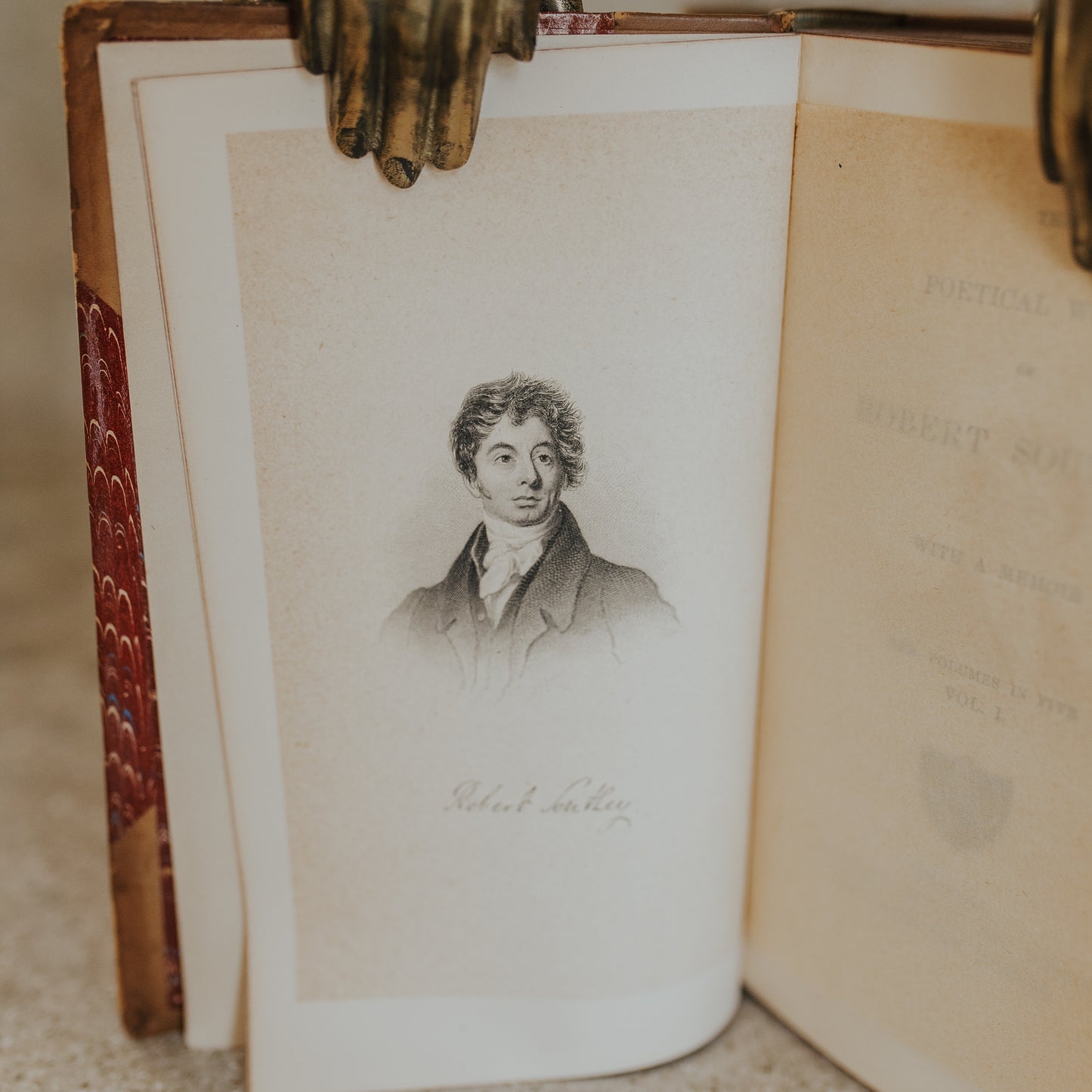 Antique Leather-Bound Set – The British Poets: Robert Southey (c. 1884, Complete in Five Volumes)