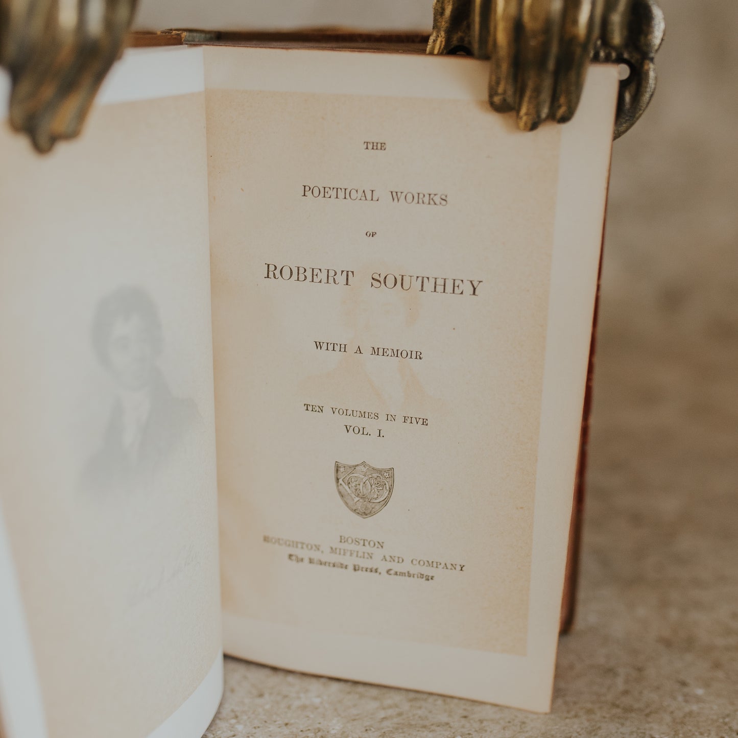 Antique Leather-Bound Set – The British Poets: Robert Southey (c. 1884, Complete in Five Volumes)