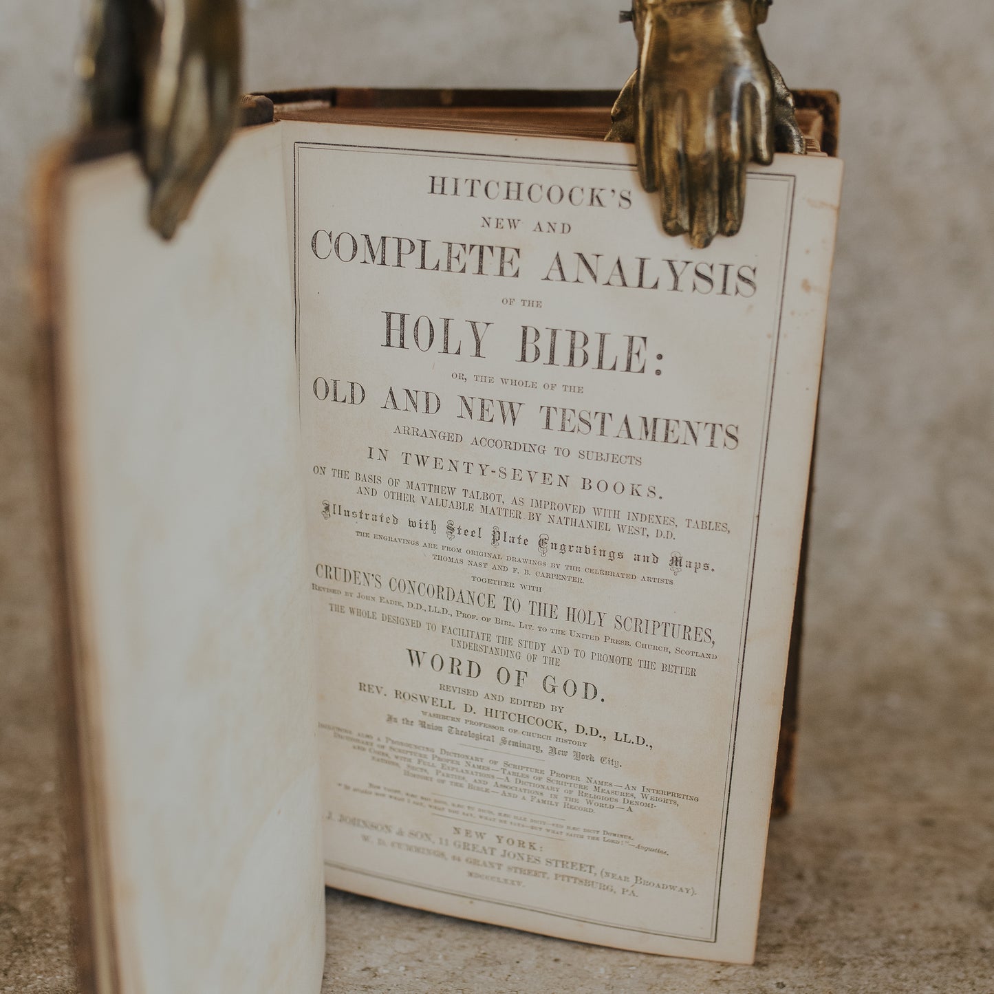 Antique 1875 Leather-Bound Hitchcock’s New and Complete Analysis of the Holy Bible