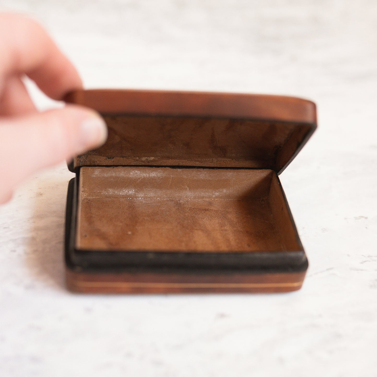 Vintage Italian Leather Trinket Box