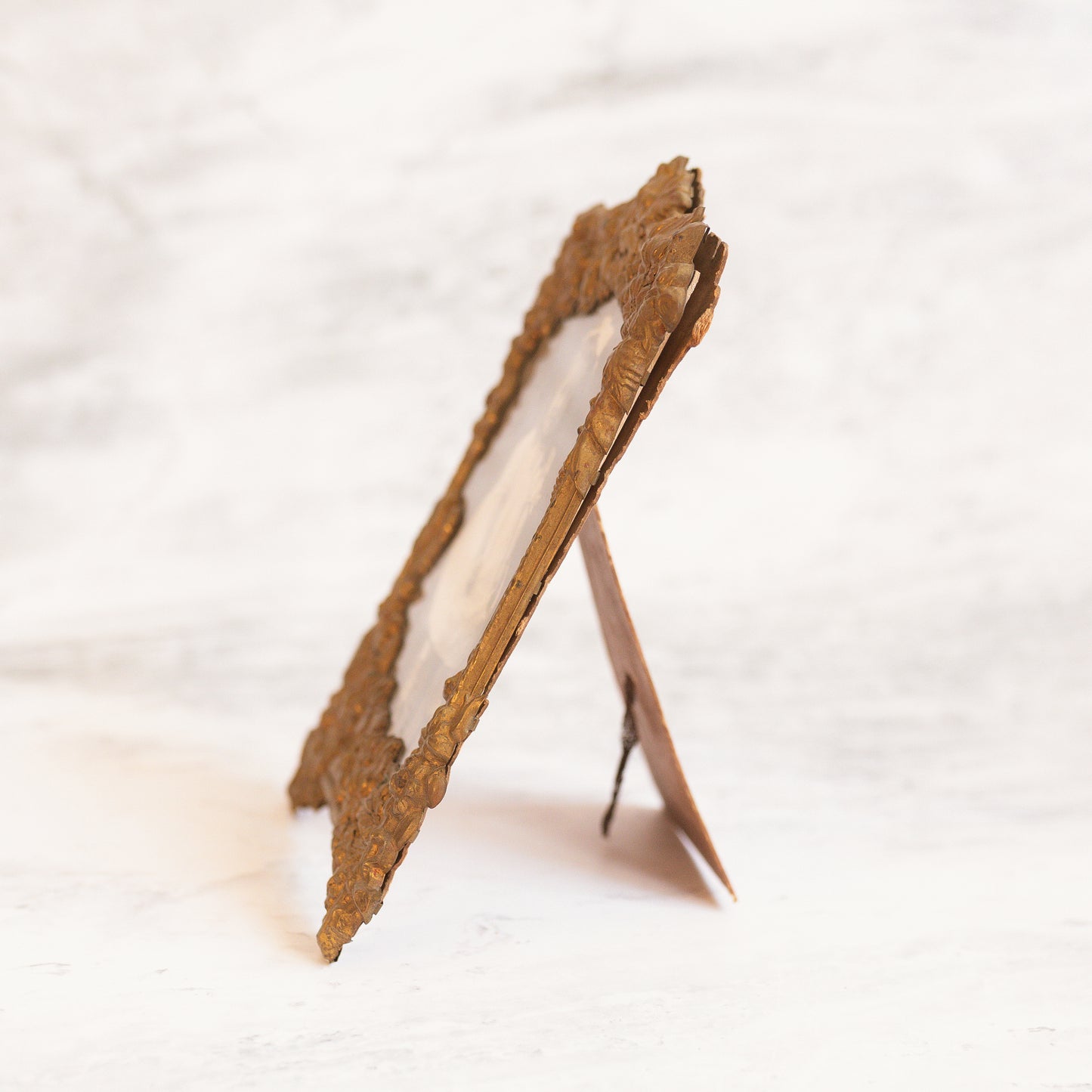 Antique Cast Metal Floral Frame