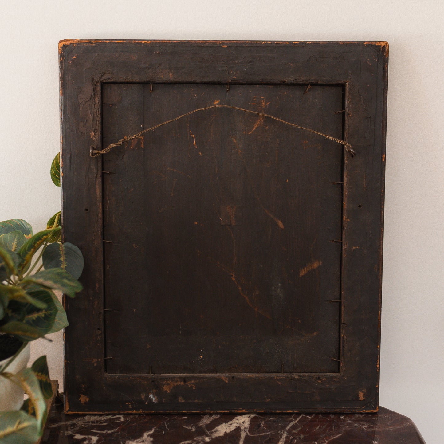 William and Mary Style Antique Burlwood Framed Mirror