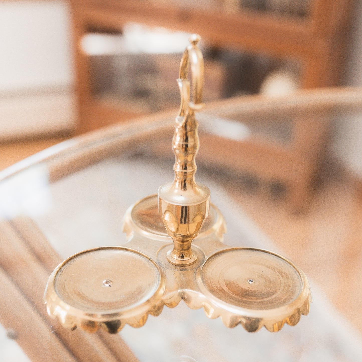 Spanish Polished Brass Inkstand Set