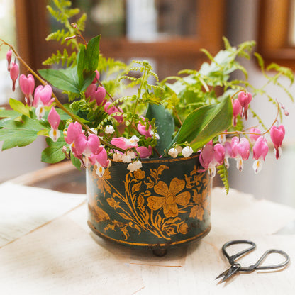 Antique Green Toleware Planter