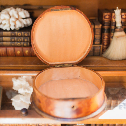 Antique Leather, Bronze, and Silk Sewing Box