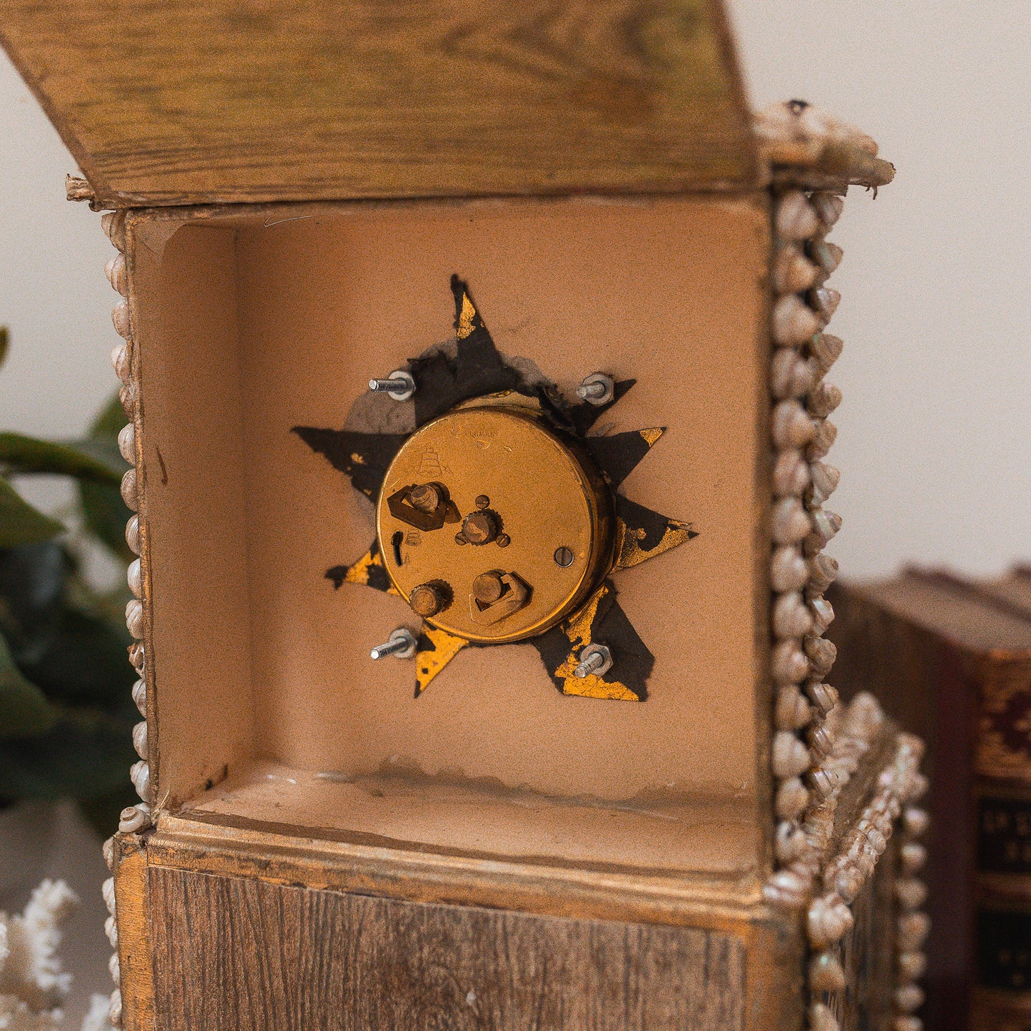 Vintage Sailor Sea Shell Clock & Jewelry Box
