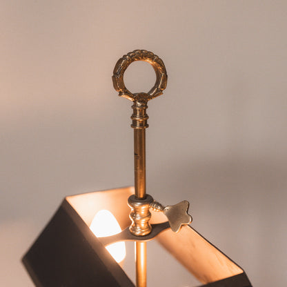 Antique French Empire Bouillotte Lamp with Adjustable Black Shade