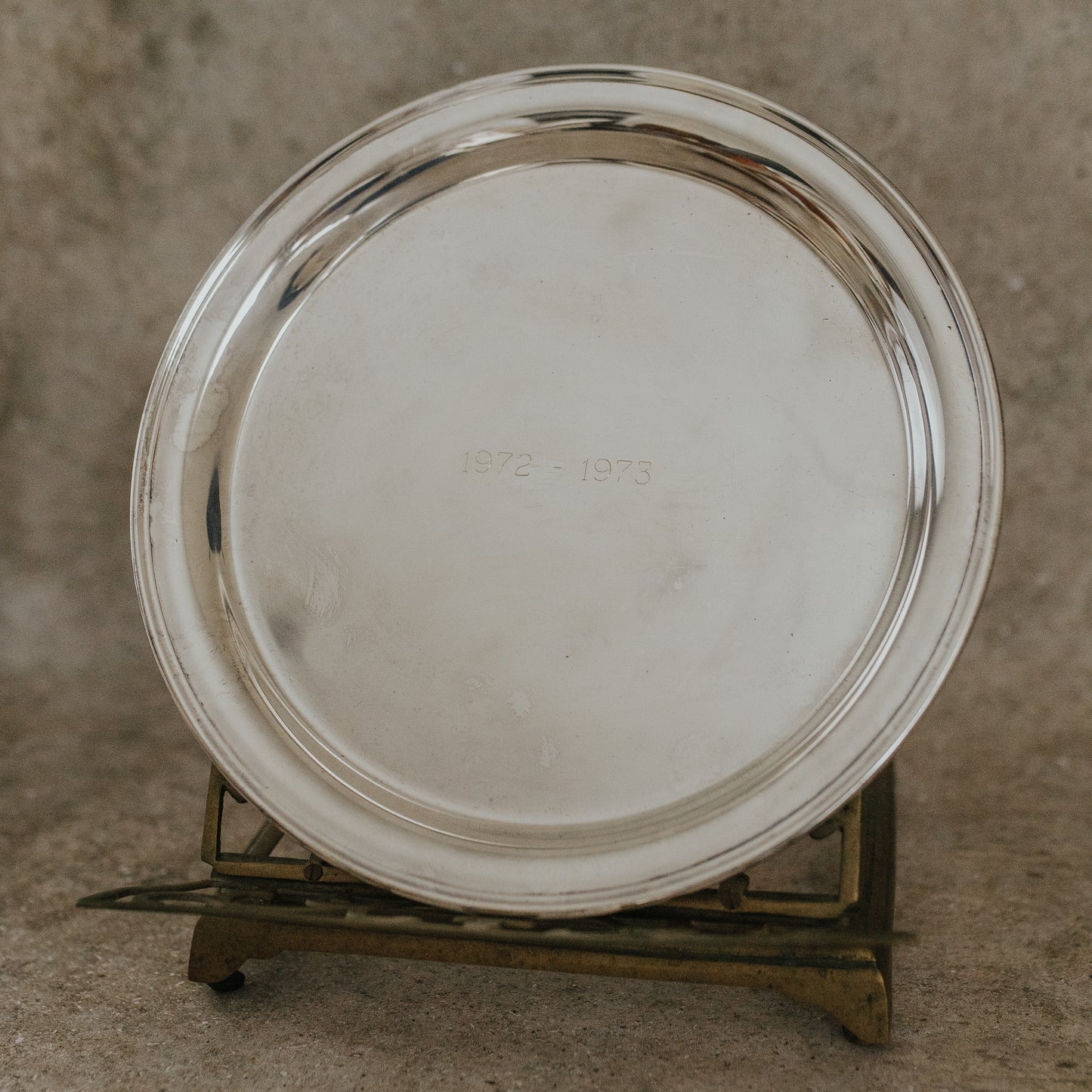 Ostrich Egg in Glass Cloche on Silver Platter