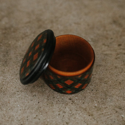Tartanware Round Wooden Box