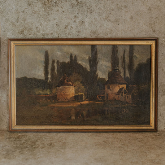 Antique 1888 Oil Painting on Canvas – Study After François B. de Blois