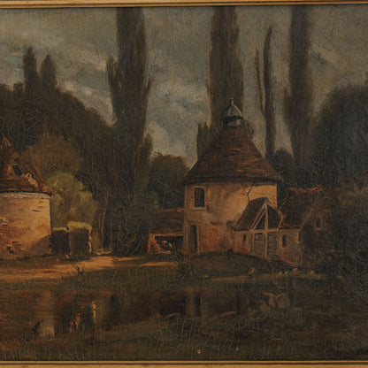Antique 1888 Oil Painting on Canvas – Study After François B. de Blois