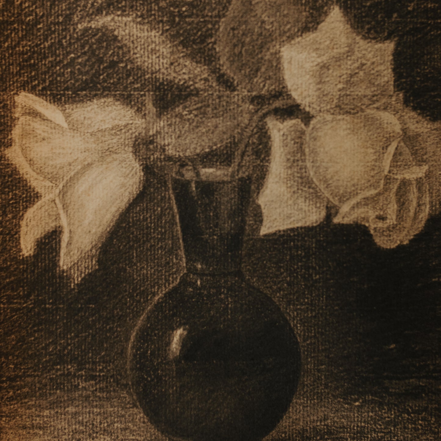 Antique Framed Charcoal Drawing