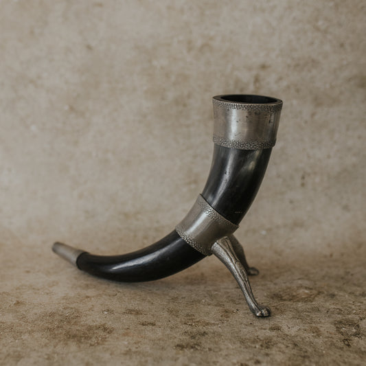 Norwegian Pewter Drinking Horn