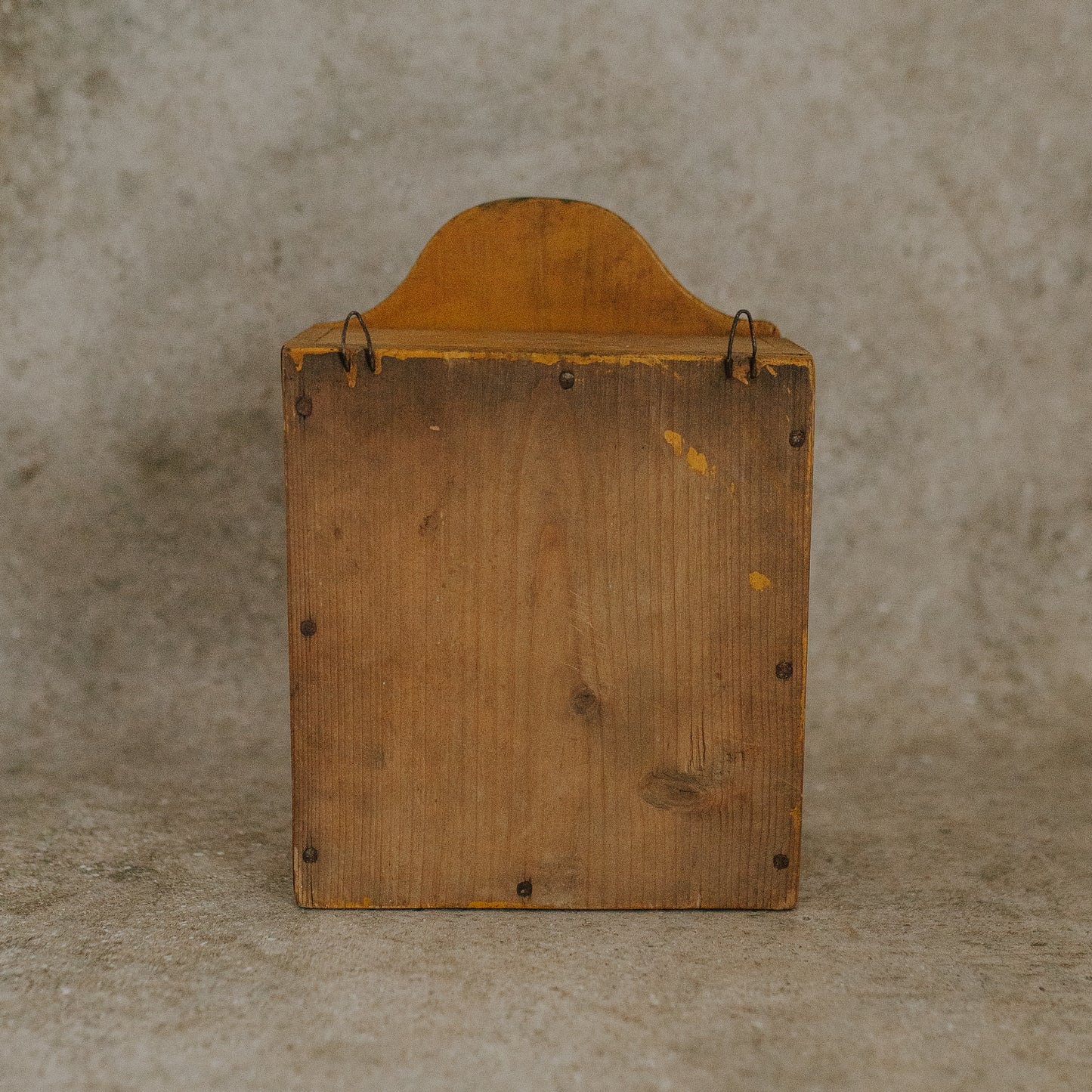 Folk Art Yellow Glass-Front Cabinet
