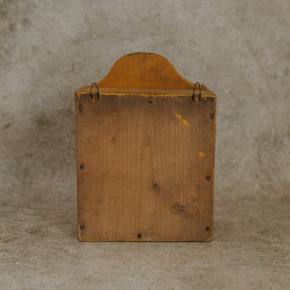 Folk Art Yellow Glass-Front Cabinet