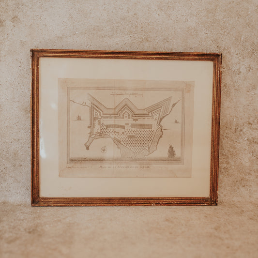 Map of Fort Kollam Engraving