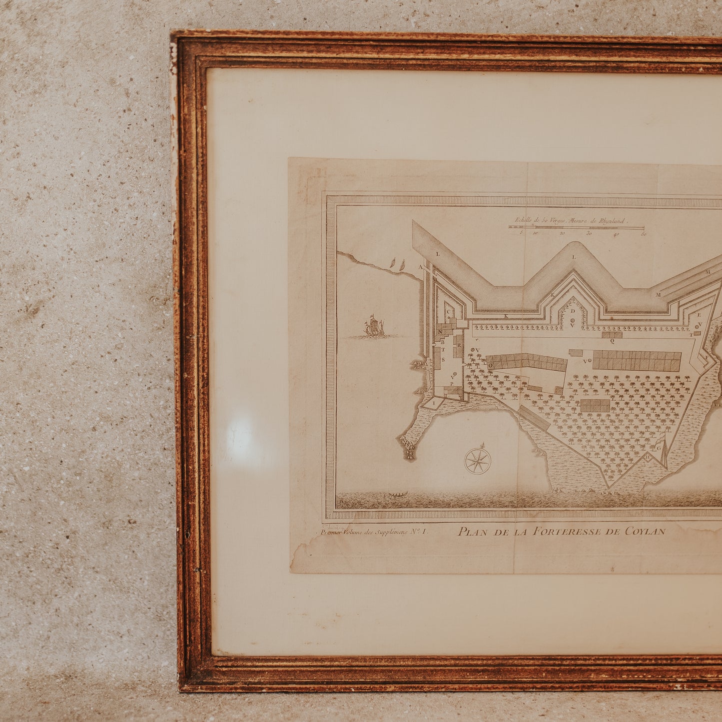 Map of Fort Kollam Engraving