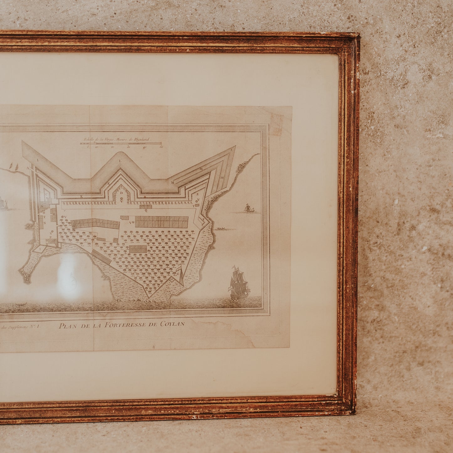 Map of Fort Kollam Engraving