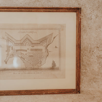 Map of Fort Kollam Engraving