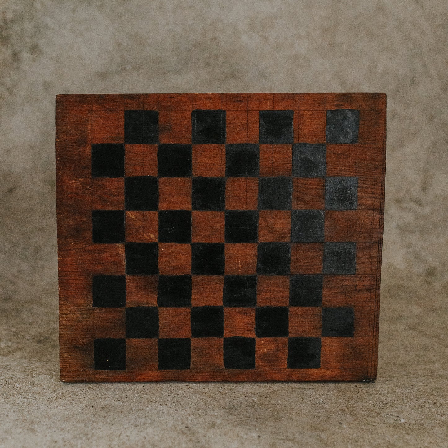Antique Wooden Painted Checkerboard