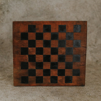 Antique Wooden Painted Checkerboard