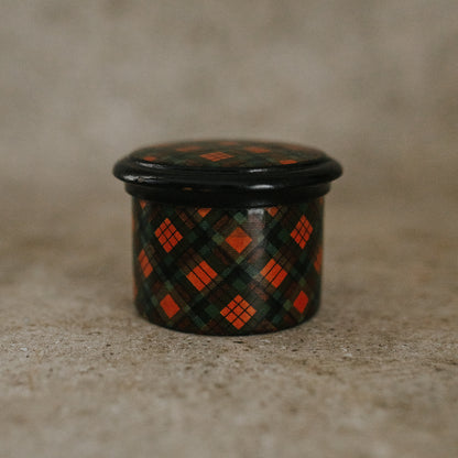 Tartanware Round Wooden Box
