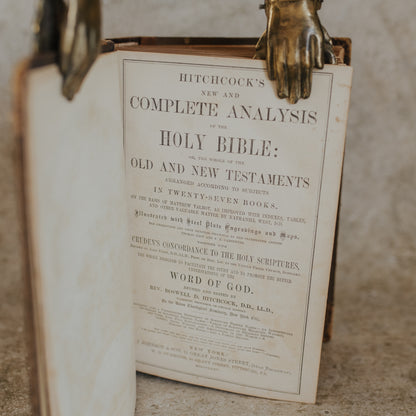Antique 1875 Leather-Bound Hitchcock’s New and Complete Analysis of the Holy Bible