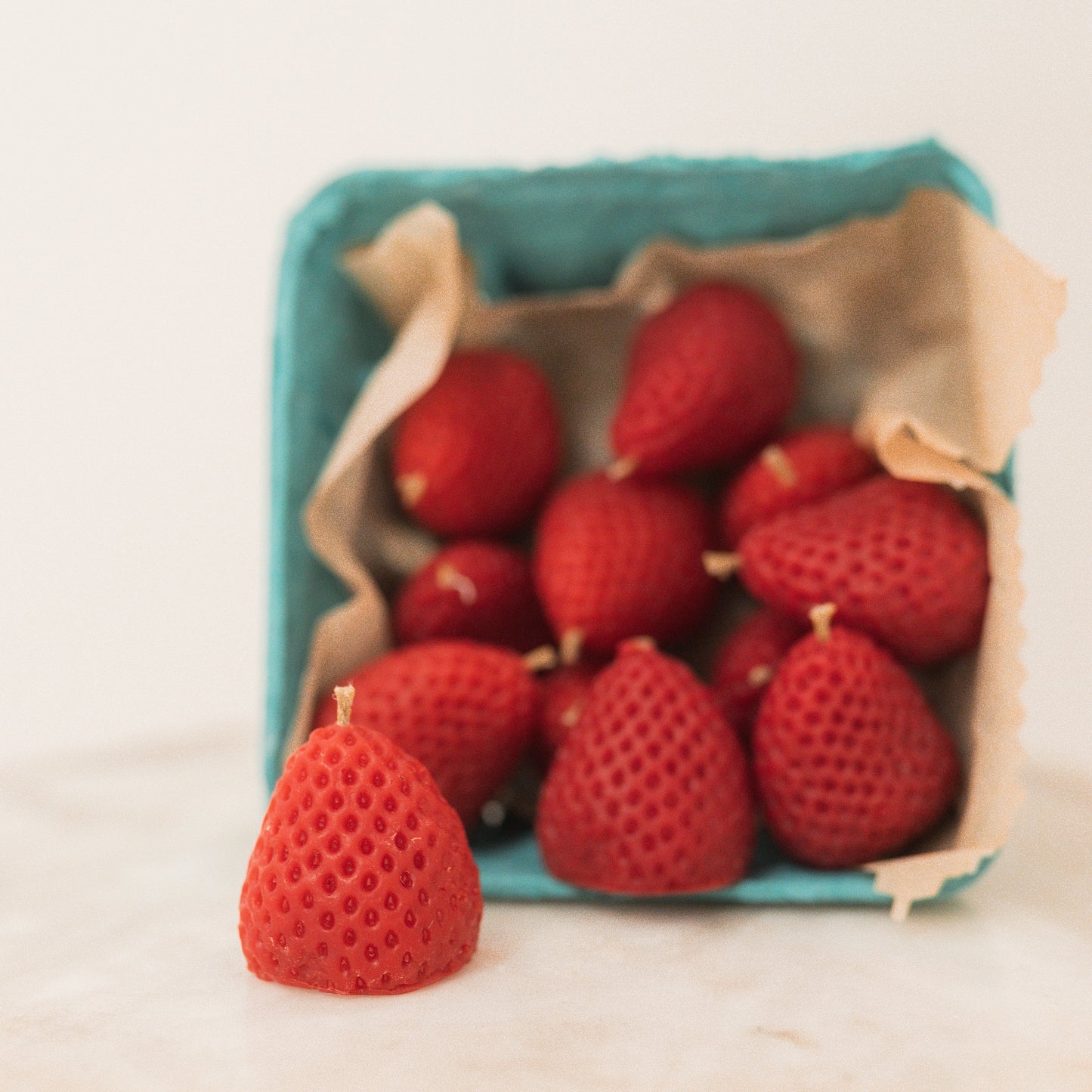 Strawberry Tealight Beeswax Candle