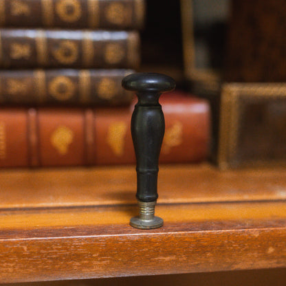 Antique Wood and Silver Wax Seal Stamp LF