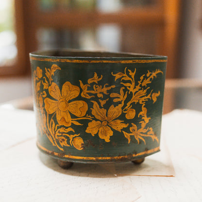 Antique Green Toleware Planter