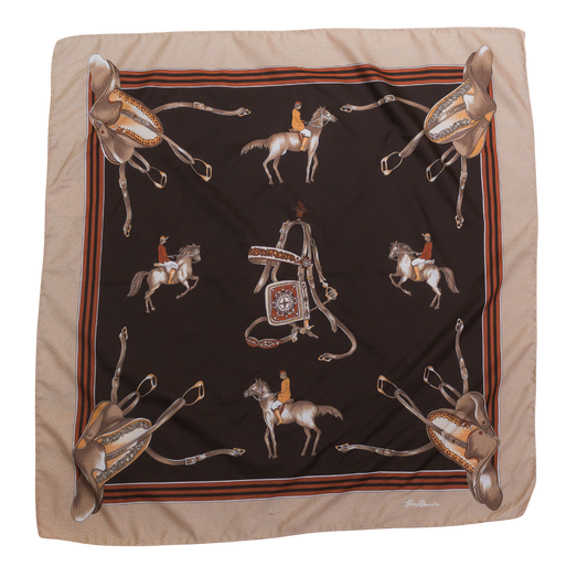 Vintage Equestrian Jim Renoir Scarf