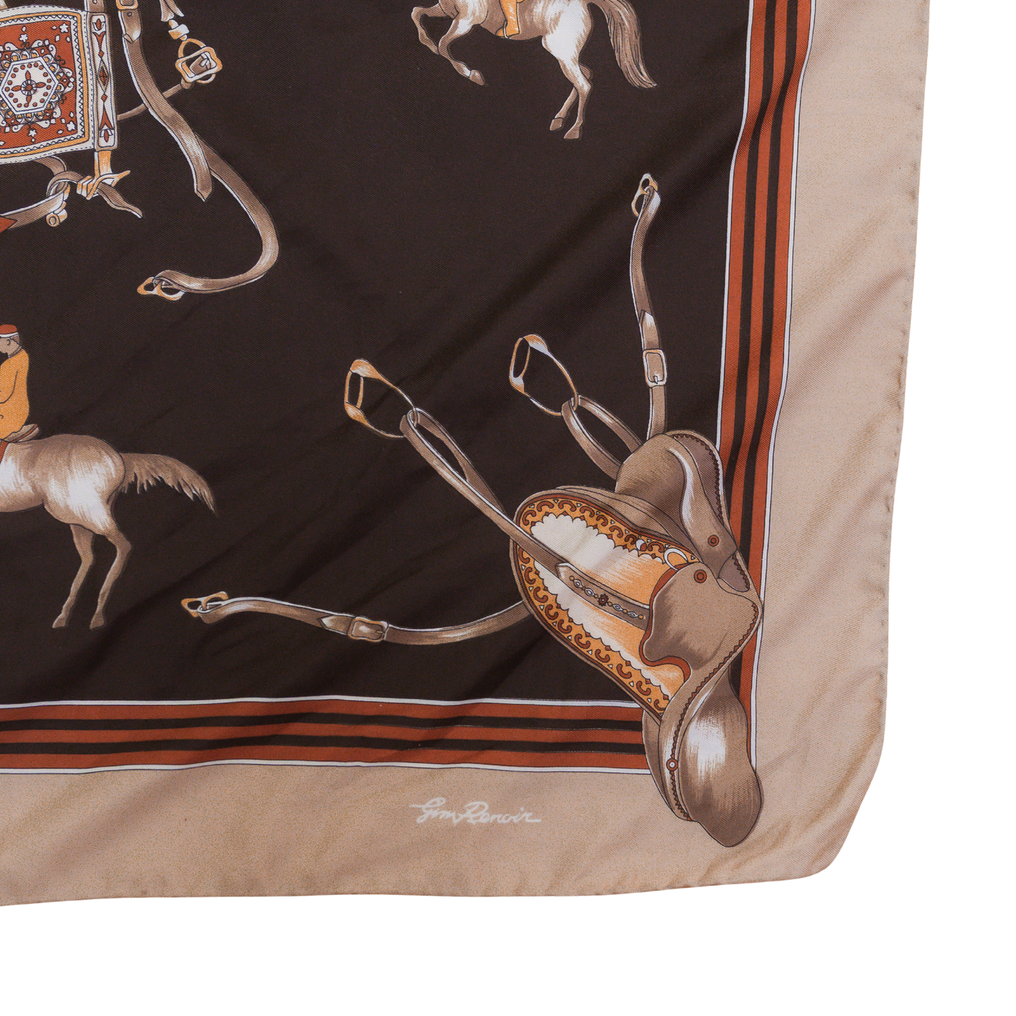 Vintage Equestrian Jim Renoir Scarf