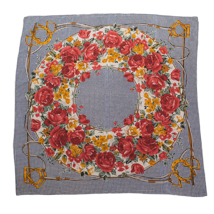 Vintage Silk Floral Scarf